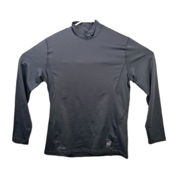 Nike Pro Men's Dri-FIT Fitness Mock Neck Long-Sleeve Top Size M Fitted - Picture 1 of 10